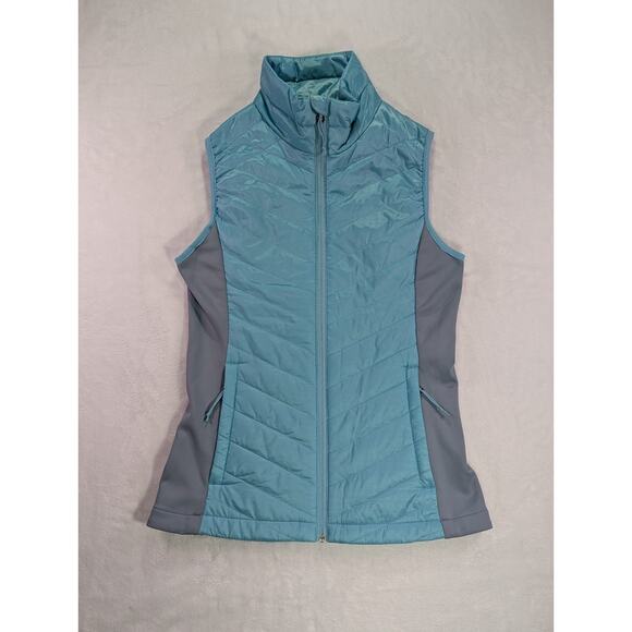 Columbia Omni-Heat Puffer Vest Size XS Teal & Gray Full Zip w/Zipper Pockets - Picture 1 of 13